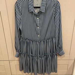 Maje satin striped dress